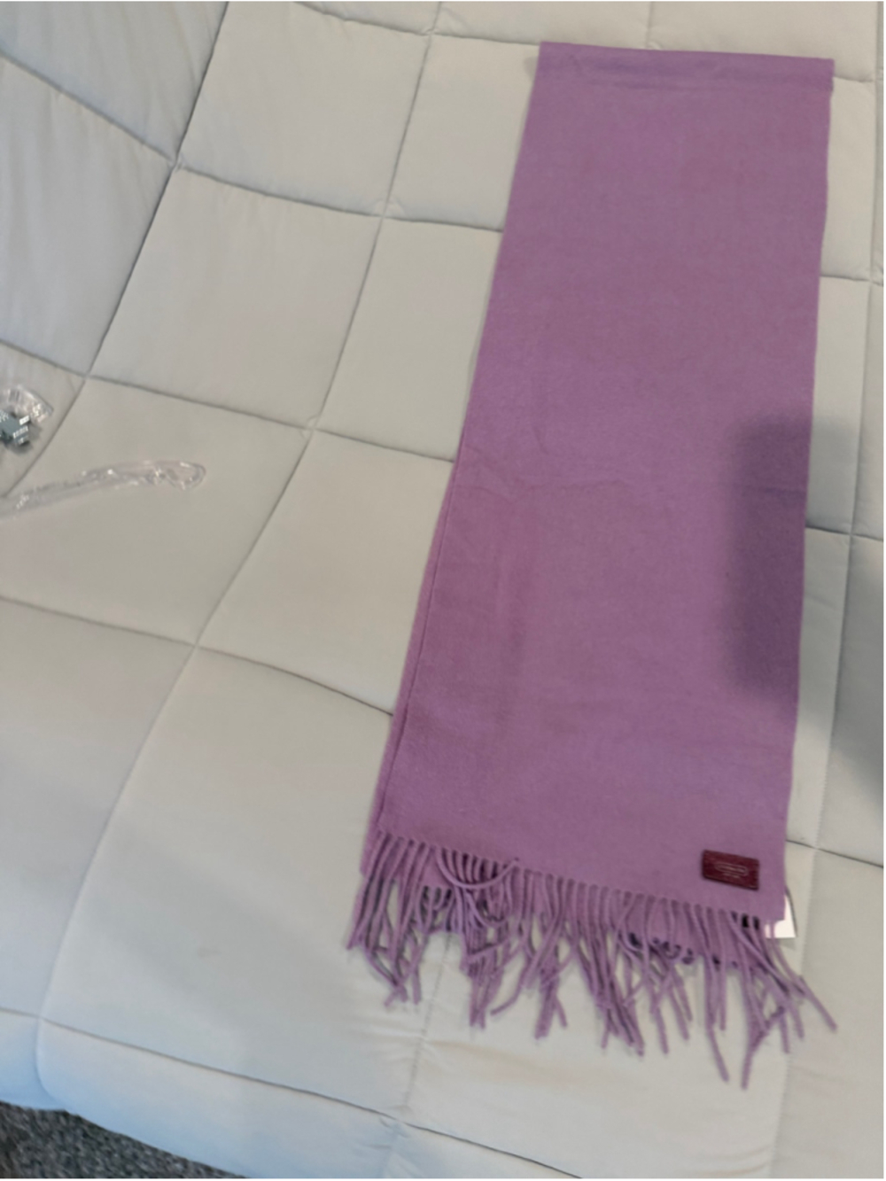 Coach purple 100% cashmere scarf with fringe #luxury #designer